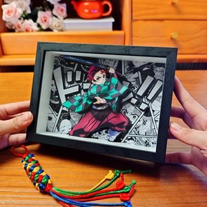 Vente en gros <span class=keywords><strong>19</strong></span>*14CM tueur de démons: <span class=keywords><strong>Kimetsu</strong></span> No Yaiba Nezuko 3D cadre photo lampe photo Anime veilleuse - Product Image 2