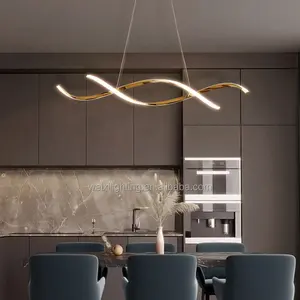 Italian Light Luxury Restaurant Pendant Lamp Modern Creative Art Long Dining Table Extremely Simple Design Sense Line Bar Lamp