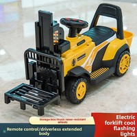 Chariot élévateur électrique, véhicule de construction, grande voiture jouet en plastique, excavatrice télécommandée pour enfants de 1 à 4 ans, unisexe