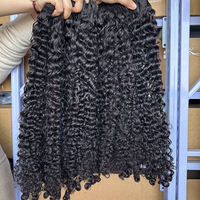 Extensions de cheveux humains vierges bouclés birmans doublement étirés, bruts, provenant d'un seul donneur vietnamien, pour le dropshipping