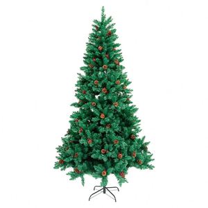 Décoration articulée pour intérieur et extérieur, en PVC floqué, arbre de Noël artificiel avec pommes de pin - Product Image 2