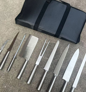 <span class=keywords><strong>Couteau</strong></span> de Chef en Acier Inoxydable Ensemble de Couteaux de Cuisine Sac d'Emballage Design Moderne Manche Ambidextre pour Extérieur Commercial - Product Image 3