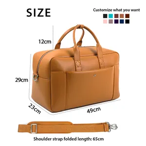 Custom Leather Travel Bag Duffel Gym Sports Overnight Luxury Weekender Carry On Bag For Men