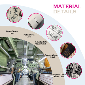 <span class=keywords><strong>Etichette</strong></span> per Abbigliamento di Lusso in Tessuto di Cotone con Logo del Marchio Personalizzato, Tessute ad Alta Densità con Piega alle Estremità da Cucire - Product Image 5