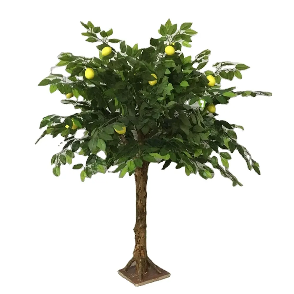 New Product Artificial Plastic Fruit Plant Lemon Wood Tree Bonsai