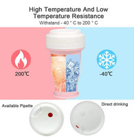 Mug à café pliable en silicone réutilisable de 550 ml (20 oz) avec logo personnalisé, gobelet de voyage pliable avec paille et couvercle