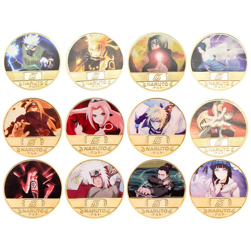 NARUTO カードゲーム コイン+ COIN-6 ゴールド はたけカカシ Naruto Coins: Kakashi Crypto - 3D Spinning Challenge Coin