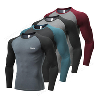 Ropa personalizada deportes Fitness secado rápido manga larga Camiseta alta calidad elástico suave algodón gimnasio transpirable hombres camisetas