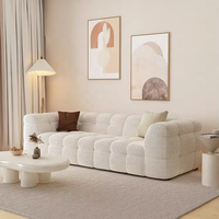 NOVA Modernes Lounge-Sofa für Wohnzimmermöbel, Weißer Lammfellstoff, Modulares Ecksofa-Set, Polstermöbel