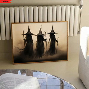 Nuovo arrivo decorazione della parete di Halloween zucca <span class=keywords><strong>casa</strong></span> stregata strega stampa su tela festiva di Halloween - Product Image 4