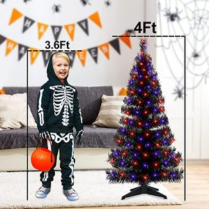 <span class=keywords><strong>Albero</strong></span> di Natale Artificiale Nero in PVC Pre-illuminato da 120 cm (4 piedi) per Decorazioni Domestiche - Offerta Speciale - Product Image 2