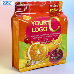 Sachet en aluminium à fond plat à huit soudures OEM, anti-odeur, en Mylar, pour protéines de lactosérum, poudre de fruits et suppléments vitaminiques - Product Image 1
