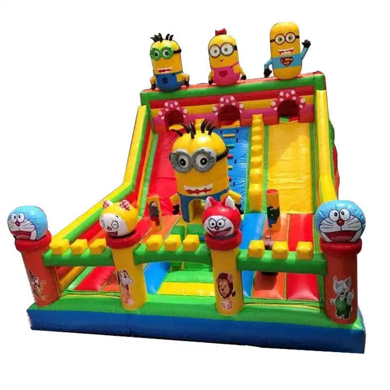 Aire de jeux gonflable thương mại trẻ em vui vẻ thành phố nhân vật chủ đề Inflatable sân chơi trượt bouncy nhảy lâu đài