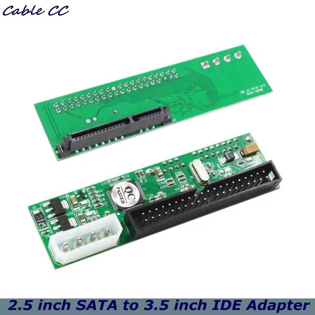 2.5 inch SATA to 3.5 inch IDE Adapter, 2.5 or 3.5 Inch HDD or SSD SATA Hard Drive to 40 Pin 3.5 Inch PATA Desktop Converter Card