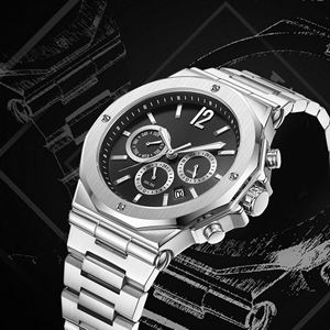 Mouvement de haute qualité Montre-bracelet de luxe Montres d'affaires <span class=keywords><strong>chrono</strong></span> à quartz personnalisées Montre en acier inoxydable or rose pour hommes - Product Image 4