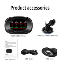 Compteur de vitesse GPS OBD2 P20 pour voiture avec alarme de vitesse multifonctionnelle et ordinateur de bord pour voitures universelles