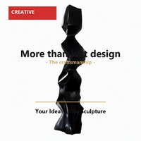 Sculpture Totem Géométrique Facettée Moderne en Acier Inoxydable Noir Mat pour Hôtels et Espaces Commerciaux – Commande en Gros