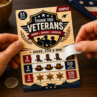 Boletos de Lotería con Diseño Personalizado de Temática Militar, Impresión Offset, Tres Ventanas, Sistema de Desprendimiento Fácil para Recaudación de Fondos
