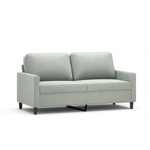 Light Grey Velvet 2 Seater <b>Sofa</b> Metal <b>Legs</b> Modern Design Living Room Furniture - Product Image 1