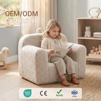 Fauteuil enfant en tissu sherpa style nordique OEKO-TEX avec mousse haute densité, fauteuil de lecture pour enfants pour salle de jeux, crèche, OEM/ODM