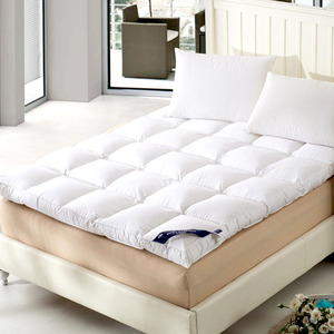 Bedroom Furniture Bed Soft Machine Washable White Goose Down Filled Mattress Pad Bed Mattress Topper