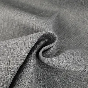 100% Polyester Linen-Like Home Textile Woven Fabric In Plain Style For Sofa Upholstery