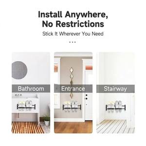 Gun Gray <strong>Towel</strong> <strong>Rack</strong>, No-drill Bathroom Wall-mounted Bathroom <strong>Towel</strong> Hanging Rod <strong>Storage</strong> <strong>Rack</strong> Toilet <strong>Storage</strong> Hanger - Product Image 5