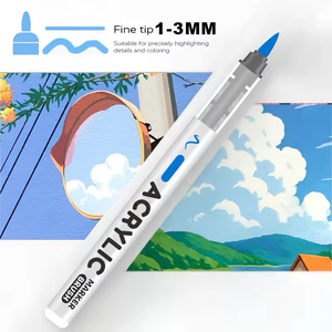 Paquete Económico de Rotuladores Artísticos para Colorear de Punta Fina, Lavables, de Pintura Acrílica en Colores Sólidos Vibrantes - Product Image 3