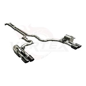 Kit d'échappement arrière Vortex en acier inoxydable à montage direct pour Porsche Panamera 971 avec double silencieux et quatre sorties de tuyaux d'échappement - Product Image 2