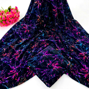 Tela de Terciopelo Estampada de Diseño, Patrón Multicolor Metalizado, para Prendas de Vestir, Textil de Moda, Fabricante Personalizado OEM/ODM - Product Image 1