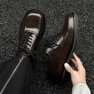 Scarpe <span class=keywords><strong>stringate</strong></span> Business Elite Winter Derby di coppia in pelle con suola spessa scarpe eleganti da uomo alla moda da <span class=keywords><strong>donna</strong></span> 14643 marrone-J - Product Image 4