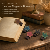 Marque-page magnétique en cuir de vachette, double face, avec clip, logo personnalisé, cadeau d'entreprise
