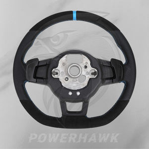 Volant en cuir Alcantara compatible avec Volkswagen Golf 7 7.5 8 GTI <span class=keywords><strong>R</strong></span> <span class=keywords><strong>Line</strong></span> Polo Passat CC <span class=keywords><strong>Tiguan</strong></span> L GTE GTD Scirocco - Product Image 6