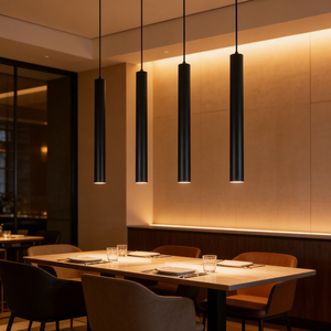 <span class=keywords><strong>Lampadario</strong></span> in Alluminio KAWELL Lighting, 5W, <span class=keywords><strong>Nero</strong></span>, <span class=keywords><strong>a</strong></span> Testa Singola, Tubo Lungo Sospeso, Lampada <span class=keywords><strong>a</strong></span> <span class=keywords><strong>Sospensione</strong></span> Rotonda - Product Image 4