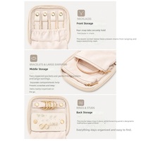 Organisateur de bijoux de voyage carré à double couche en PU, style européen-américain, avec plusieurs compartiments, boîte à bijoux portable