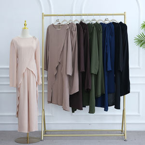 Nouvel Ensemble Abaya <span class=keywords><strong>Pantalon</strong></span> Turque 2 Pièces Modeste en Crêpe Doux pour <span class=keywords><strong>Femme</strong></span>, Vêtements Islamiques, Haut Long et <span class=keywords><strong>Pantalon</strong></span> Coordonné 2026 - Product Image 3