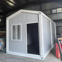 Maison conteneur modulaire préfabriquée de 20 pieds avec panneaux sandwich, fenêtre hydraulique rabattable et structure démontable