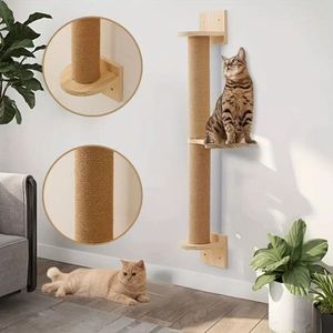 实木猫树可持续猫壁挂平台家具攀爬宠物抓挠柱 - Product Image 5