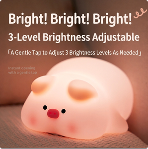 Nouvelle Lampe de Nuit Cochon Mignon en Silicone, Jouet pour Bébé, Contrôle Tactile, Rechargeable USB, LED Dimmable, Lumière Blanche Chaude - Product Image 1