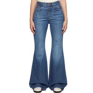 Pantalones de Hombre Estilo Boyfriend, Jeans Acampanados Sin Elástico, 100% Algodón, Jeans para Mujer - Product Image 3
