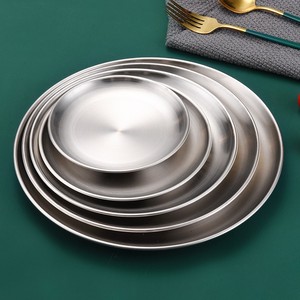 Plateau en acier inoxydable 304, ustensile de cuisine multifonctionnelle, assiette en or et en argent, pour fruits gâteaux dessert barbecue - Product Image 6