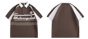 Vintage-T-Shirt 100 % Baumwolle Polo für Herren amerikanischer Stil <span class=keywords><strong>Patchwork</strong></span> Farben Übergröße Herren Oberteil Unisex Paar Sommer Kurzarm - Product Image 5