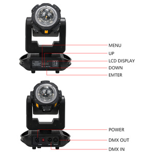 Luz de Efecto LED DMX de 13 Canales OEM/ODM, 70W, Cabeza Móvil con Haz de Luz Estroboscópico Dorado para Discotecas, Bodas y Fiestas - Product Image 3