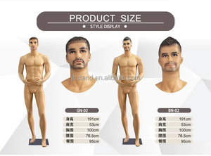 Maniquíes Masculinos de Cuerpo Completo <span class=keywords><strong>Musculoso</strong></span> de Plástico para Exhibición en Vitrinas, Maniquíes de Hombre con Maquillaje y Cabello - Product Image 3