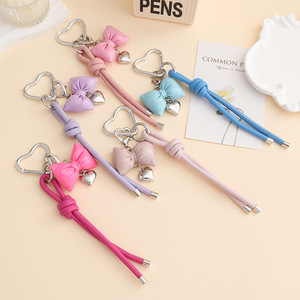 พวงกุญแจหนังถักสไตล์เกาหลีรูปโบว์น่ารัก สำหรับตกแต่งกระเป๋า - Product Image 2