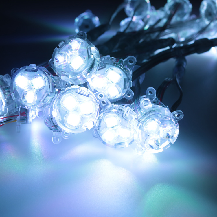 New Arrival SHIJI LIGHTING 12V DC PC Waterproof Landscape Light Digital LED Pixel String Changeable 30mm Point Lights 2-Year