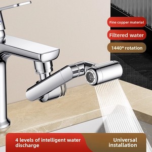 Aérateur <span class=keywords><strong>de</strong></span> Robinet Pivotant à 360° pour Lavabo et Toilettes, Bras <span class=keywords><strong>de</strong></span> Douche Universel Anti-éclaboussures avec Filtre et Buse Pivotante - Product Image 2