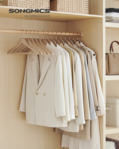 Ensemble de cintres <span class=keywords><strong>SONGMICS</strong></span> antidérapants, écologiques et durables pour armoire et salle de bain, cintres en bois naturel personnalisés - Product Image 2