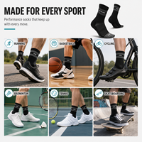 Chaussettes de sport personnalisées avec logo, chaussettes athlétiques en coton tricoté pour hommes, texte personnalisé, bordure rayée, résistantes aux chocs, chaussettes de course