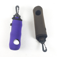 Ventes en gros de supports de balles de golf en néoprène portables avec clip mousqueton, accessoires de golf, sacs de rangement